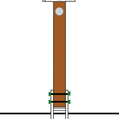 Outdoor Fitnessstation mit Holzpfosten, Metallsprossen, Anleitung, Trimmpfad Profis.