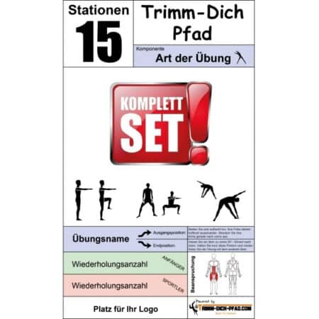15 Stationen Trimm Dich Pfad mit 4 Geräte