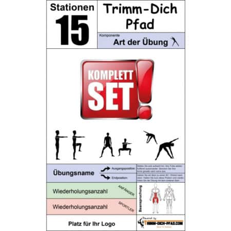 15 Stationen Trimm Dich Pfad mit 6 Geräte