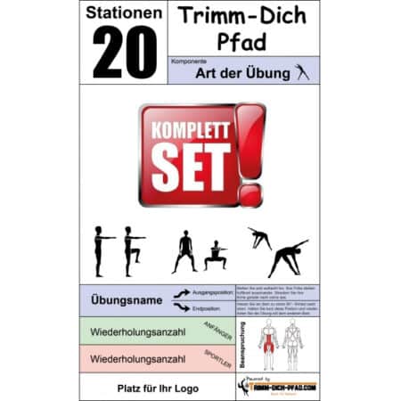 20 Stationen Trimm Dich Pfad mit 6 Geräte