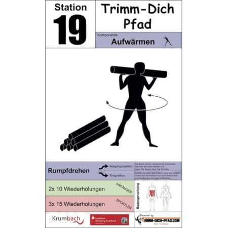Stationsschild Rumpfdrehen