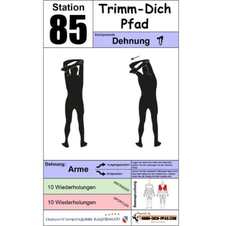 Stationsschild Dehnen Arme
