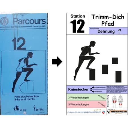 Sportschild “Knie durchstrecken links und rechts” – Kniestrecker