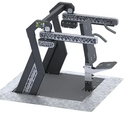 Moderne Fitnessgerät mit ergonomischen Griffen, robustem Aufbau und vielseitiger Funktionalität.